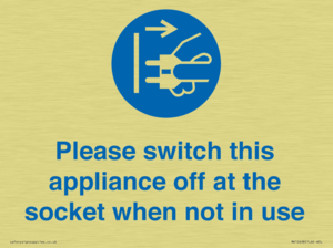 Please switch this appliance off at the socket when not in use